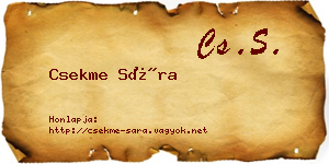 Csekme Sára névjegykártya